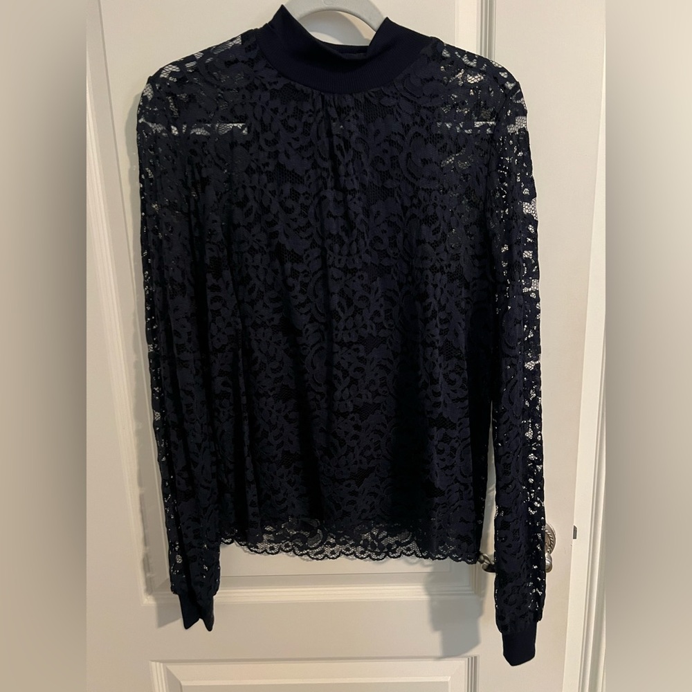 Lola&Sophie Navy Lace Women's Top size Small
